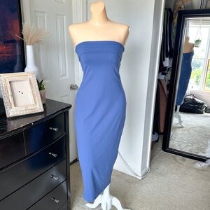 SUSANA MONACO STRAPLESS MIDI DRESS